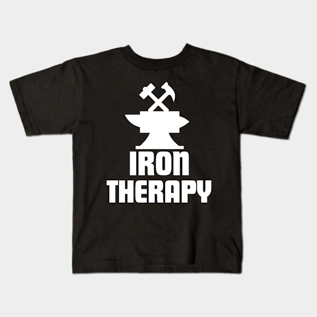 Iron Therapy Kids T-Shirt by The Jumping Cart